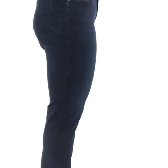 Issac Mizrahi True Denim Ankle Jeans Back Slit Hem Dark Indigo 2 New - Picture 6 of 7